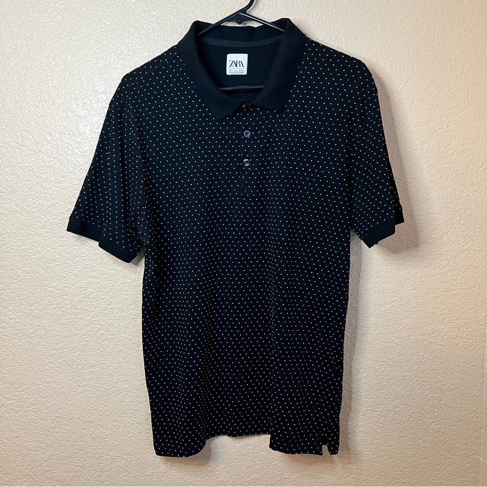 Zara polka dot polo shirt